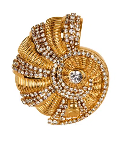 Balmain Snail Brooch In Yellow