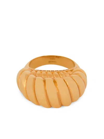 Balmain Crystal-detail Snail Ring In Yellow