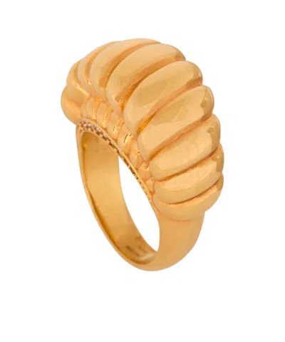 Balmain Crystal-detail Snail Ring In Yellow
