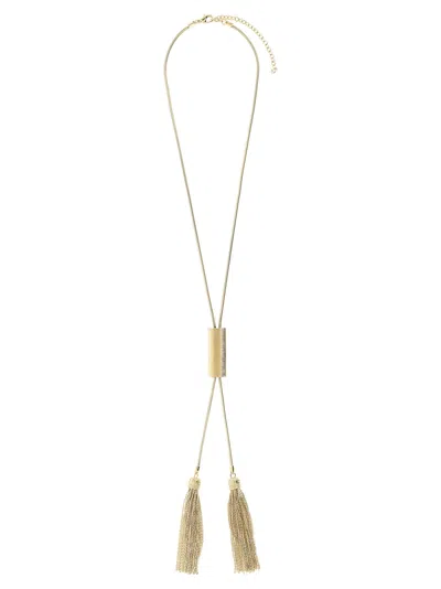 Balmain Snake Chain With Tassel Necklace In Gold