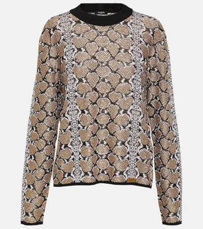 Balmain Snake-effect Jacquard Jumper In Multicoloured
