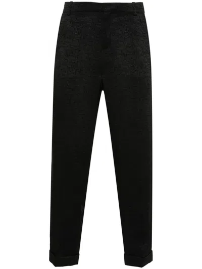 Balmain Snake-print Cropped-leg Trousers In Black