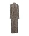 Balmain Viscose Chemisier Dress With Python Print In Brown