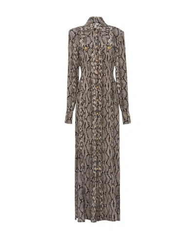 BALMAIN BALMAIN PRINTED MAXI SHIRT DRESS