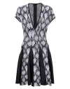 Balmain Short-sleeve Python Jacquard-knit Skater Dress In Black