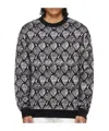Balmain Snakeskin Jacquard Pattern Sweater In Black