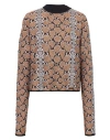 Balmain Snakeskin-jacquard Jumper In Brown