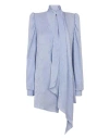 Balmain Snakeskin Silk Tie Dress Woman Mini Dress Blue Size 8 Silk In Blue