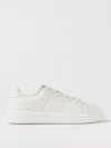 Balmain B-court White Low Top Sneakers With Logo Patch On The Tongue In Leather Man In Weiss