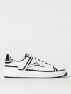 Balmain 'b-court' White And Black Sneaker With Logo Print On The Side In White