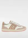 Balmain Swan Sneakers Low-top Rubber Sole In Pink