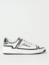 Balmain B-court Calf Leather Sneakers Color Black And White In White