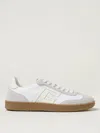 Balmain Swan Low-top Sneakers With Suede Accents In White