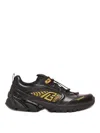 Balmain Cosmic Dust Glazed Leather Trainers In Black