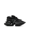 Balmain Neoprene And Leather Low-top Unicorn Sneakers In Black