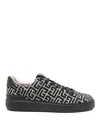 Balmain Black Low Top Sneakers In Multi
