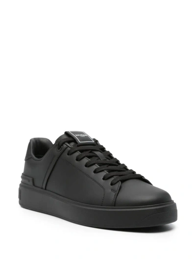 Balmain Sneakers In Pelle Con Pannelli In Black