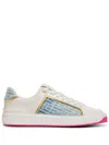 Balmain B-court Panelled Leather Sneakers In Multicolour