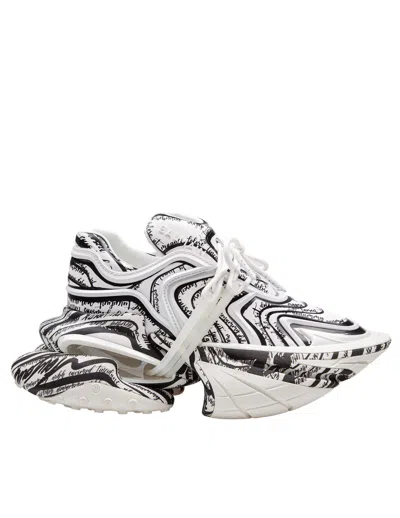 BALMAIN BALMAIN SNEAKERS UNICORN WAVE WITH LETTERA DAMORE WRITING COLOR BLACK/WHITE