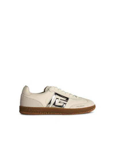 Balmain 'swan' White Leather Sneakers