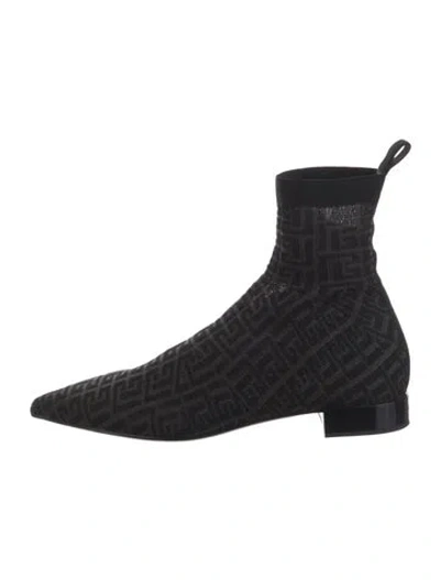Pre-owned Balmain Sock Boots In Black