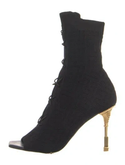 Pre-owned Balmain Sock Boots In Black