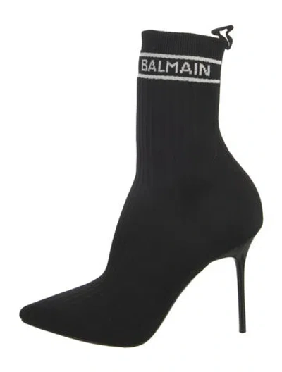 Pre-owned Balmain Sock Boots In Black