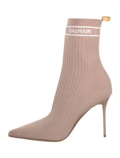 Pre-owned Balmain Sock Boots In Pink