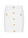 Balmain Embellished Pointelle And Ribbed-knit Mini Skirt In White