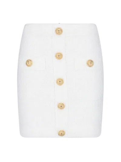 BALMAIN BALMAIN SOFT COTTON-BLEND MIDI SKIRT