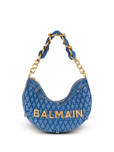 Balmain Soft Moon Denim 1945 Shoulder Bag