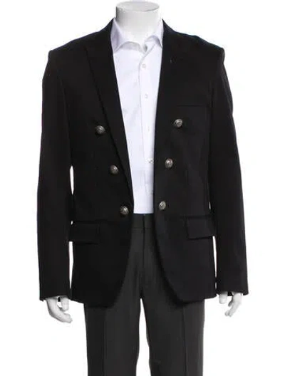 Pre-owned Balmain Solid Blazer In Black