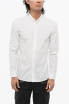Balmain Cotton Poplin Shirt With Embroidery On The Breast Pocket In White