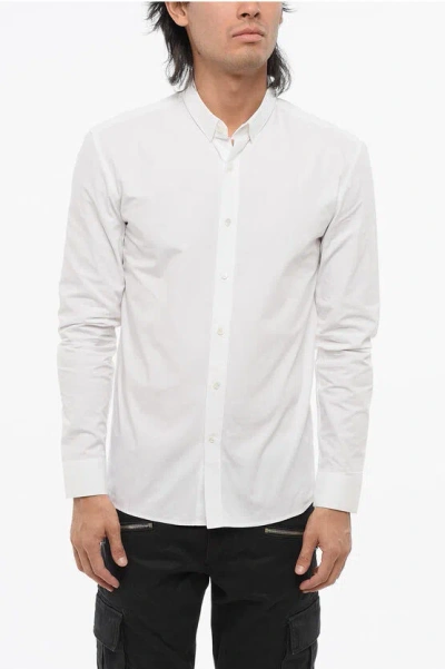 BALMAIN SOLID COLOR POPLIN COTTON SHIRT