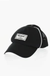 Balmain Solid Color Trucker Cap With Contrasting Details In Black