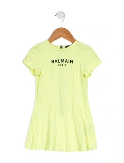 Pre-owned Balmain Babies' Solid Dress In Yellow