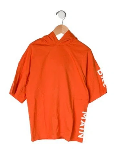 Pre-owned Balmain Kids' Solid Graphic Print Shirt In Orange