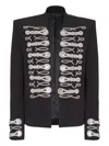 Balmain Spencer Slim-fit Crystal-embellished Crepe Blazer In Black