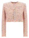 Balmain Tweed Blazer In Nylon-cotton Blend With Cupro Lining In Multi