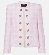 Balmain Spencer Cotton-blend Tweed Jacket In Pink