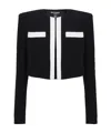 Balmain Panel Cropped Jacket Gold Buttons Sleeves In Black