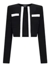 Balmain Panel Cropped Jacket Gold Buttons Sleeves In Black