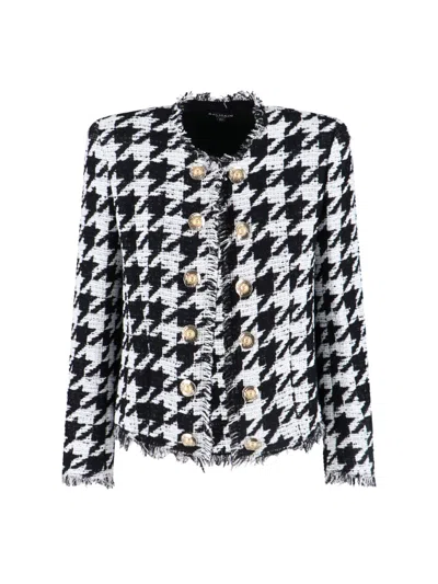 Balmain Spencer Decorative Button Jacket In Black