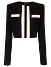 Balmain Panel Cropped Jacket Gold Buttons Sleeves In Black