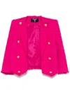 Balmain 8 Button Tweed Spencer Jacket In Pink