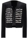 Balmain Love Letters Embroidered Short Casual Jacket In Black