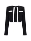 Balmain Panel Cropped Jacket Gold Buttons Sleeves In Black  