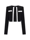 Balmain Panel Cropped Jacket Gold Buttons Sleeves In Black