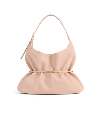 Balmain Sphynx Medium Bag In Suede In Neutral