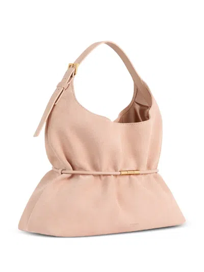 Balmain Sphynx Medium Bag In Suede In Pink